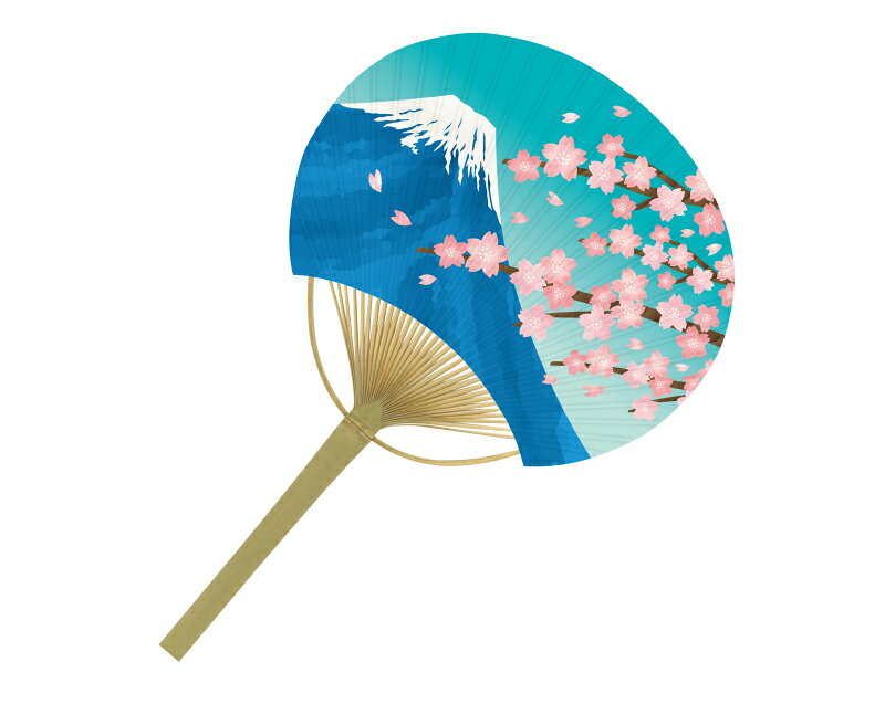樂天商城 - 団扇 名入れ可 平竹 うちわ 大 富士に桜 50 から 200本 1本あたり413円から US21-60