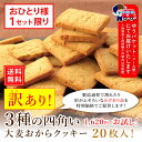 【訳あり】 おおむぎ工房 大麦おからクッキー 3種 20枚入 送料無料 メール便 おから クッキー 大豆 プロテイン ポイント消費 プレゼント 祝 お祝い 帰省 土産 置き換え ヘルシー ダイエット ギフト 母の日 父の日 3