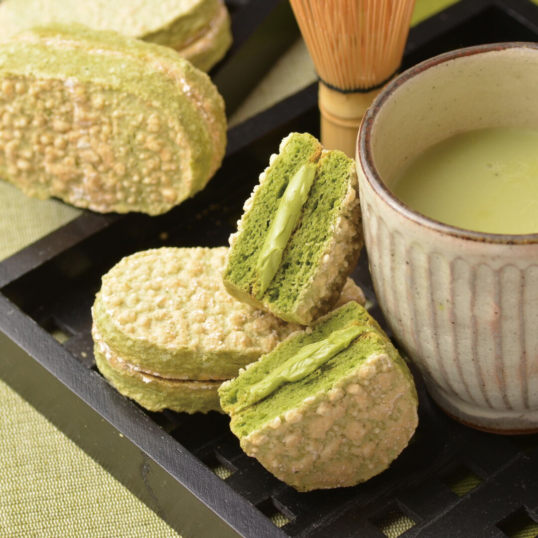 大麦ダクワーズ 抹茶 8個入【おおむぎ工房】送料無料 グルテンフリー 小麦不使用 国産大麦100％ ダックワーズ 個包装 大麦 モンド スイ..