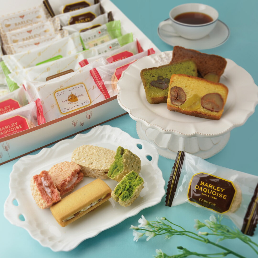 樂天商城 - 3種の大麦栗テリーヌセット 7種20個入 お菓子 グルテンフリー 小麦不使用 国産大麦100％ ダックワーズ 個包装 大麦 モンド スイーツ おやつ ギフト プレゼント お祝い ご挨拶