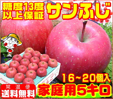 【ご注文順に順次発送!】当店一番人気品種糖度13度以上保証 サンふじ 家庭用 5キロふじりんご 青森県産 送料無料 産地直送 訳あり 青森りんご 林檎 apple 毎日のフルーツや健康のため♪ コールドプレスジュース用にも♪ 【RCP】