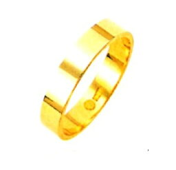 K18YGリング ブライダルリング 結婚指輪 4mm幅 平打無地リング ファッションリング エンゲージリング K18金色指輪 送料無料