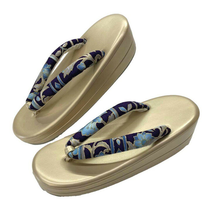 京ブランド草履・岡重の鼻緒。No,04・シャンパンゴールド台