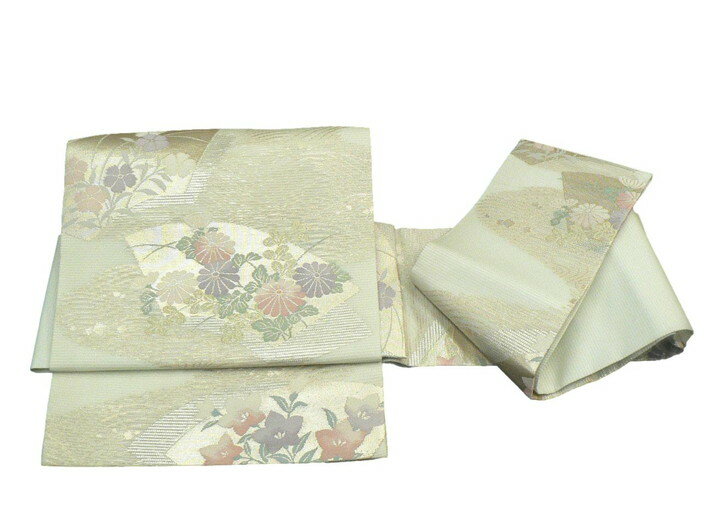 夏の楽装かんたん帯。正絹・西陣名古屋帯を楽装帯（切っていない作り帯）仕立てしました。きもの大岡オリジナル・No,2311