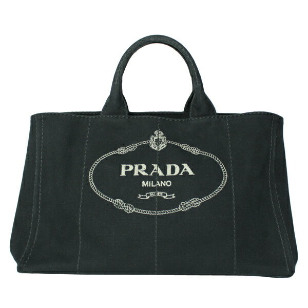 PRADA プラダ 2WAY カナパ2WAYトート キャンバス カナパ ブラック ゴールド金具 1BG642【送料無料】【中古】【D2489】