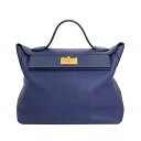 HERMES エルメス バッグ サックヴァンキャトル24/24 35 トゴ×スイフト ブルーアンクル D刻印(2019年製造)【送料無料】【中古】【31393B...