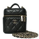 CHANEL シャネル バニティ バニティチェーンショルダーバッグ キャビアスキン バニティ ブラック ゴールド金具 AP2503【送料無料】【中古】【D330...