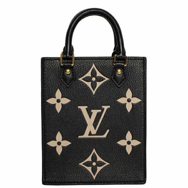 LOUIS VUITTON ルイヴィトン 2WAY プティット・サックプラ モノグラム・アンプラント モノグラム・アンプラント ブラック ゴールド金具 M81416【送料無料】【中古】【D4363】