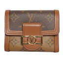 LOUIS VUITTON ルイヴィトン 二つ折り財布 ポルトフォイユ・ドーフィーヌ モノグラム・リバース モノグラム ブラウン ゴールド金具 M68725【送料無料】【中古】【D4324】(4)