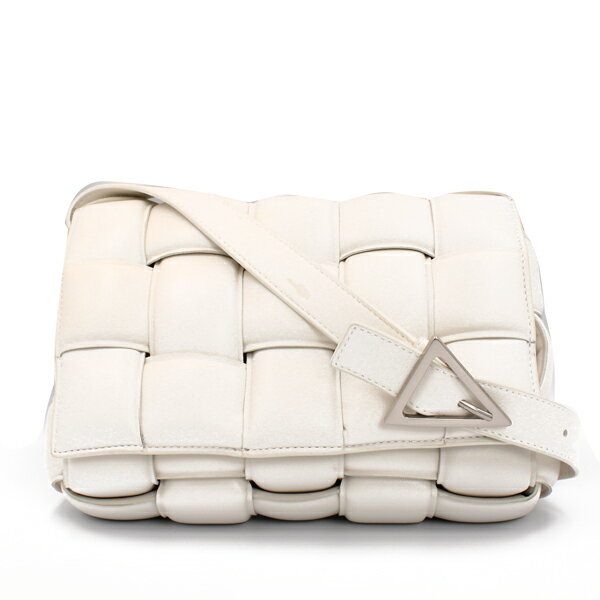 乐天商城 - BOTTEGA VENETA ボッテガヴェネタ バッグ パデッドカセット レザー イントレチャート ホワイト シルバー金具【送料無料】【中古】【D4505】