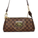 LOUIS VUITTON ルイヴィトン バッグ エヴァ ダミエ・エベヌ ダミエ ブラウン ゴールド金具 N55213【送料無料】【中古】【D4531】
