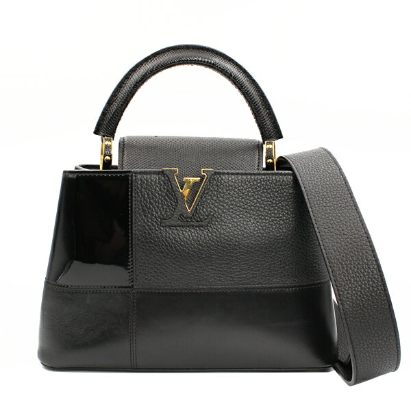 LOUIS VUITTON ルイヴィトン バッグ カプシーヌBB エナメル×カーフレザー モノグラム ブラック ゴールド金具 M59269【送料無料】【中古】【D4936】
