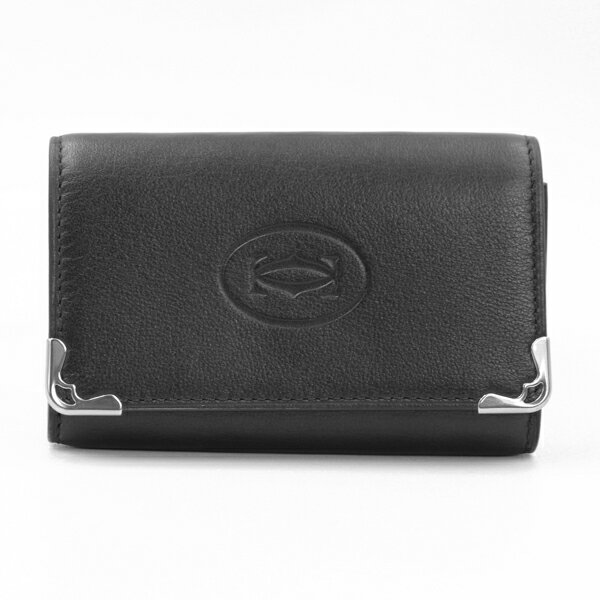CARTIER カルティエ マスト ドゥ カルティエ 6キーケース ブラック ブラック シルバー金具 L3001359【..