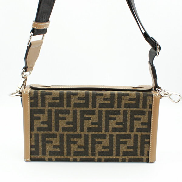 FENDI フェンディ バッグ バゲット ソフト トランク キャンバス/カーフ ブラウン シルバー金具 7VA565【送料無料】【中古】【D6106】