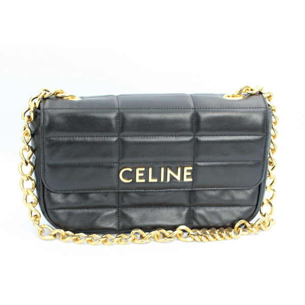 Rakuten - CELINE セリーヌ バッグ モノクローム チェーンショルダー カーフ ブラック ゴールド金具 111273EPZ.38NO【送料無料】【中古】【D6138】