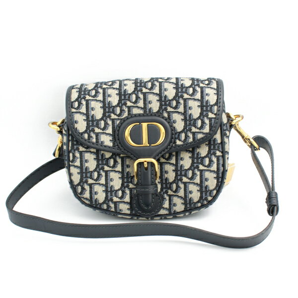 乐天商城 - Christian Dior ディオール バッグ ボビー スモール ショルダーバッグ オブリークジャガード/レザー ネイビー ゴールド金具 【送料無料】【中古】【D6623】