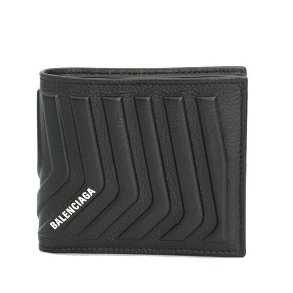 BALENCIAGA バレンシアガ 財布 カー スモールウォレット カーフ ブラック シルバー金具 683427【送料無料】【中古】【D6774】
