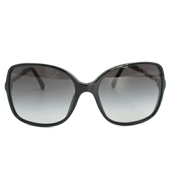 CHANEL シャネル 小物 スクエア シェイプ サングラス アセテート ブラック ゴールド金具 5210-Q-A【送料無料】【中古】【D6775】