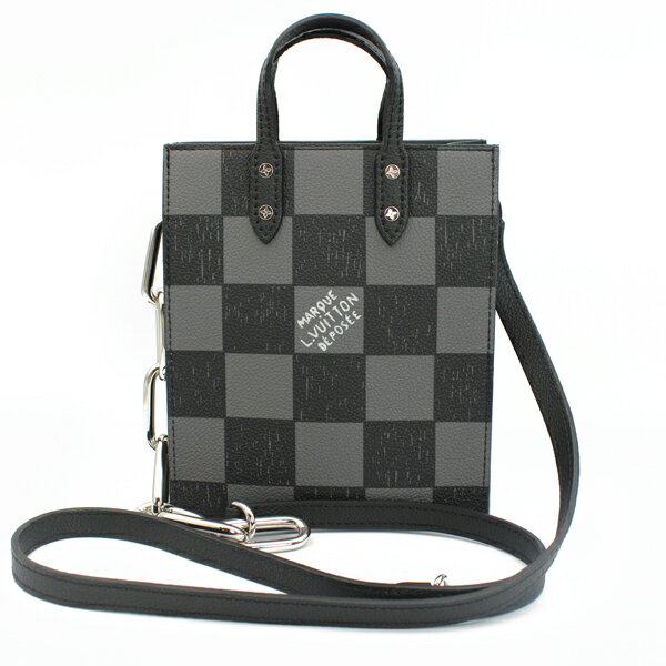 LOUIS VUITTON - LOUIS VUITTON ルイヴィトン バッグ サック・プラ XS ダミエ・チェッカーボード ブラック/グレー シルバー金具 N60479【送料無料】【中古】【D6806】