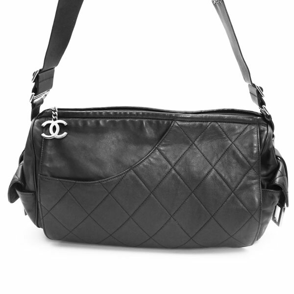 乐天商城 - CHANEL シャネル バッグ ワンショルダーバッグ レザー ブラック シルバー金具【送料無料】【中古】【D7008】