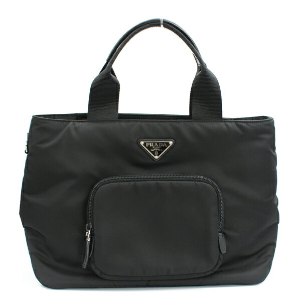 PRADA - PRADA プラダ バッグ 2WAYトートバッグ ナイロン ブラック シルバー金具 1BG354【送料無料】【中古】【D7159】