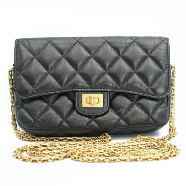 Rakuten - CHANEL シャネル 2.55フォンケース カーフ ブラック ゴールド金具 AP2215【送料無料】【中古】【D7180】