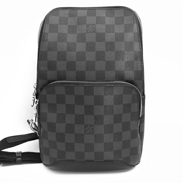 乐天商城 - LOUIS VUITTON ルイヴィトン バッグ アヴェニュー スリングバッグ ダミエ・グラフィット ブラック/グレー シルバー金具 N41719【送料無料】【中古】【D7242】