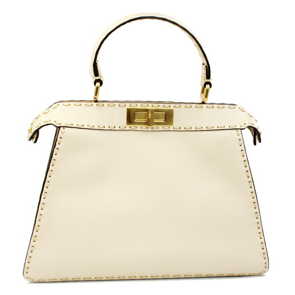 Rakuten - FENDI フェンディ バッグ ピーカブー ISeeU ミディアムバッグ カーフレザー アイボリー ゴールド金具 8BN321【送料無料】【中古】【D7265】