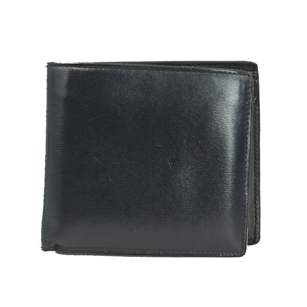 乐天商城 - CELINE セリーヌ 財布 バイフォールド ウォレット レザー ネイビー シルバー金具 10C873FFO.07UI【送料無料】【中古】【D7259】