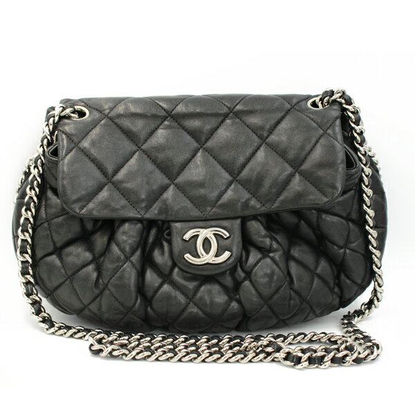 乐天商城 - CHANEL シャネル バッグ ラグジュアリーライン チェーンショルダーバッグ カーフレザー ブラック シルバー金具 A49889【送料無料】【中古】【D7264】