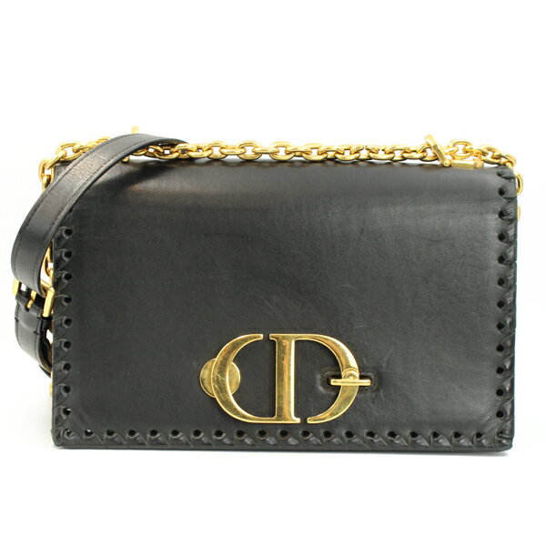 乐天商城 - Christian Dior ディオール バッグ 30モンテーニュ チェーンショルダーバッグ カーフスキン ブラック ゴールド金具 M9220URBW【送料無料】【中古】【D7285】