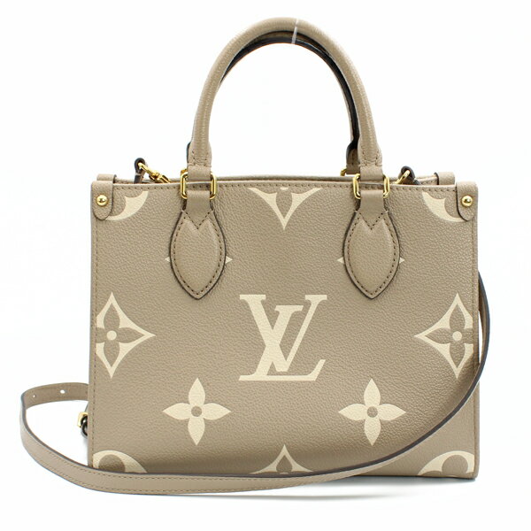 乐天商城 - LOUIS VUITTON ルイヴィトン バッグ オンザゴー PM バイカラー モノグラム・アンプラント トゥルトレール クレーム ゴールド金具 M45779【送料無料】【中古】【D7312】