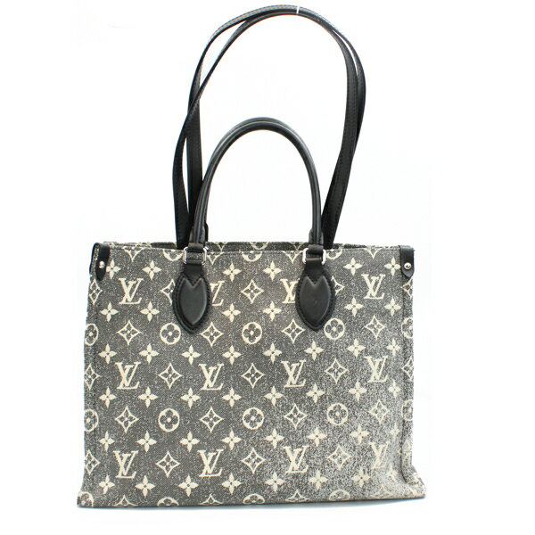 Rakuten - LOUIS VUITTON ルイヴィトン バッグ オンザゴーMM モノグラム・ジャガードデニム グレー/ブラック シルバー金具 M46448【送料無料】【中古】【D7313】