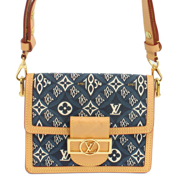 Rakuten - LOUIS VUITTON ルイヴィトン バッグ ドーフィーヌMM Since 1854 モノグラム・ジャガードキャンバス モノグラム ブルー ゴールド金具 M57499【送料無料】【中古】【D7318】