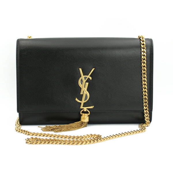Rakuten - SAINT LAURENT サンローラン バッグ ケイトタッセルチェーンショルダー ミディアム カーフスキン ブラック ゴールド金具 354119【送料無料】【中古】【D7370】