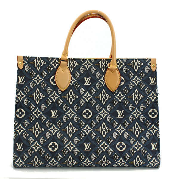 Rakuten - LOUIS VUITTON ルイヴィトン バッグ オンザゴーMM Since1854 デニム モノグラム ブルー ゴールド金具 M57396【送料無料】【中古】【D7378】