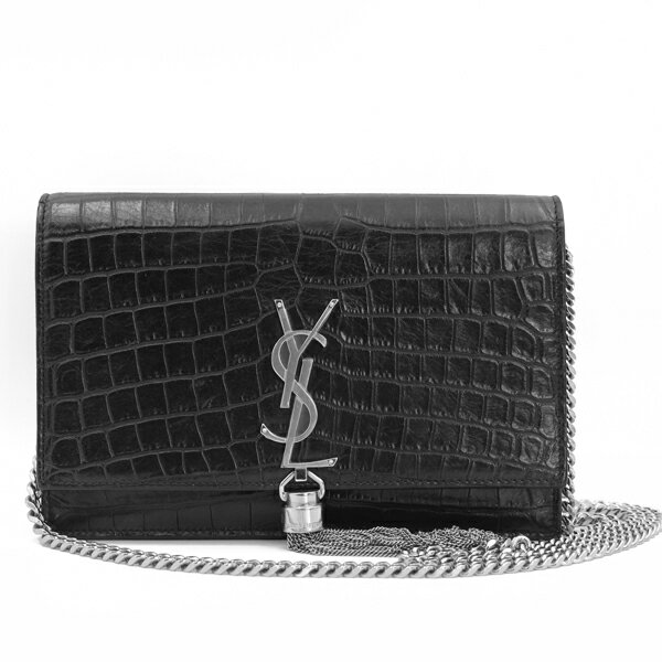 Rakuten - SAINT LAURENT サンローラン バッグ ケイト チェーンウォレット レザー ブラック シルバー金具 452159【送料無料】【中古】【D7391】
