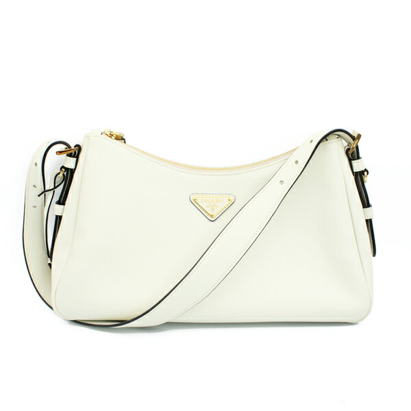 Rakuten - PRADA プラダ バッグ エメ ミディアム レザー ショルダーバッグ ナッパレザー ホワイト ゴールド金具 1BC229【送料無料】【中古】【D7397】