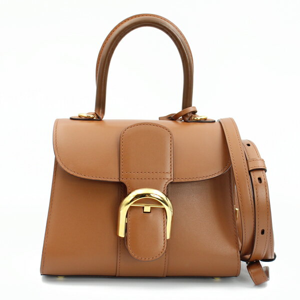 乐天商城 - DELVAUX デルヴォー バッグ ブリヨン ミニ カーフスキン ブラウン ゴールド金具【送料無料】【中古】【D7445】