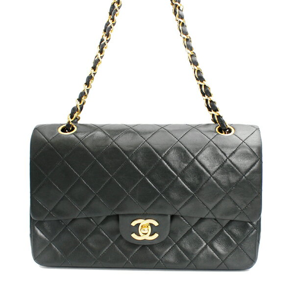 Rakuten - CHANEL シャネル バッグ マトラッセ25ダブルフラップチェーンショルダー ラムスキン ブラック ゴールド金具 A01112【送料無料】【中古】【D7452】