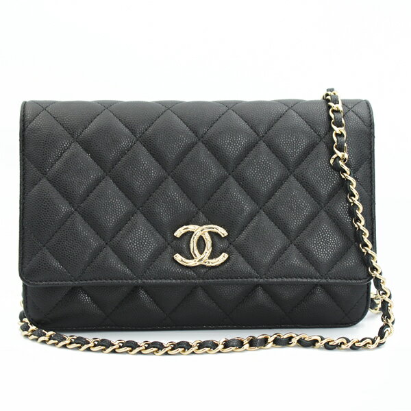 樂天商城 - CHANEL シャネル バッグ マトラッセ チェーンウォレット キャビアスキン ブラック ゴールド金具 AP3600【送料無料】【中古】【D7543】