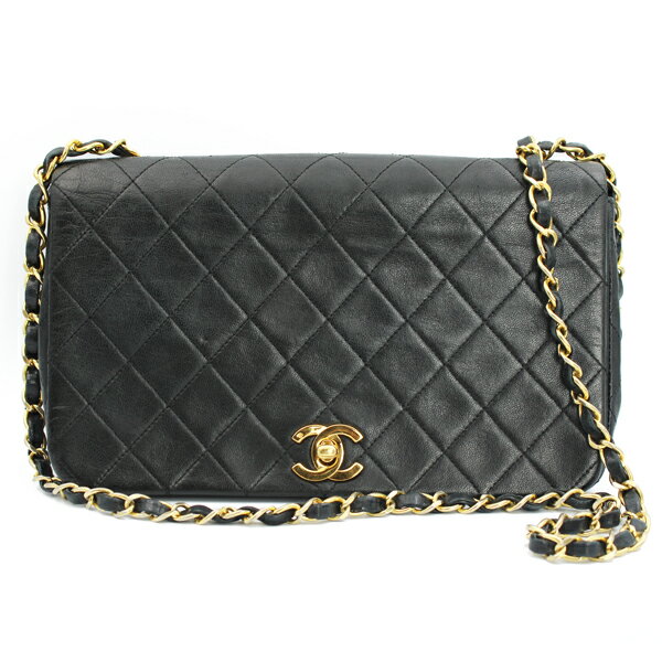 樂天商城 - CHANEL シャネル バッグ マトラッセフルフラップチェーンショルダー ラムスキン ブラック ゴールド金具【送料無料】【中古】【D7544】
