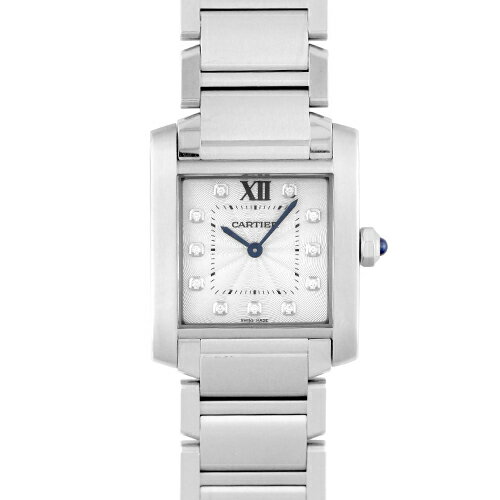 【正規品】カルティエ CARTIER タンクフランセーズ MM WE110007 SS 30mm×25mm シルバー文字盤 10ポイントダイヤ【送料無料】【中古】【ユニセックス】【腕時計】