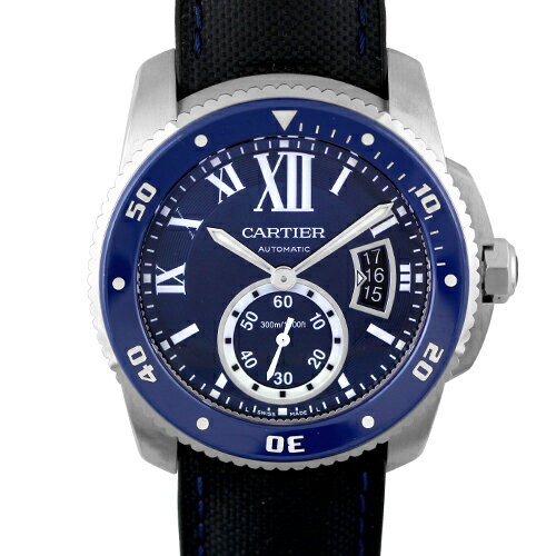 カルティエ CARTIER カリブル ドゥ カルティエ ダイバー WSCA0010 SS×ラバー 42mm ブルー文字盤 【送料無料】【中古】【メンズ】【腕時計】