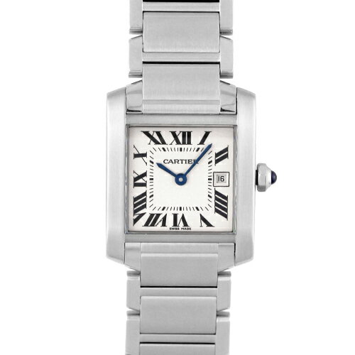 カルティエ CARTIER タンクフランセーズ MM W51011Q3 SS 30.4mm×20.05mm ホワイト文字盤 【送料無料】【中古】【ユニセックス】【腕時計】