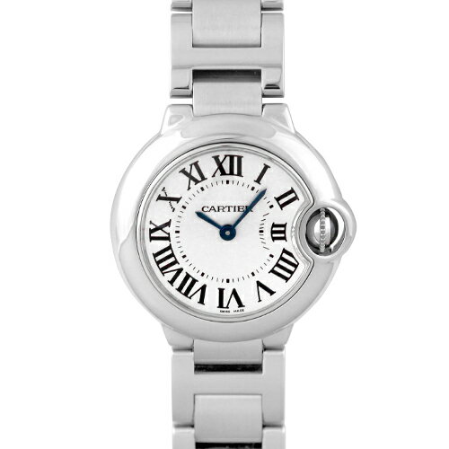 カルティエ CARTIER バロンブルー SM W69010Z4 SS 28mm ホワイト文字盤 【送料無料】【中古】【レディース】【腕時計】