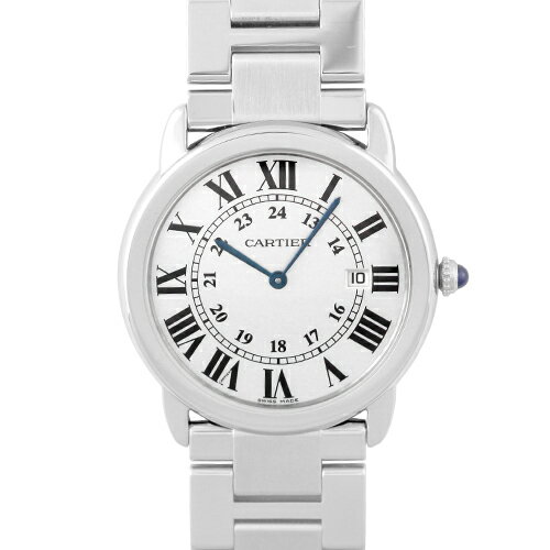 カルティエ CARTIER ロンドソロ ドゥ カルティエ LM W6701005 SS 36mm シルバー文字盤 【送料無料】【中古】【メンズ】【腕時計】