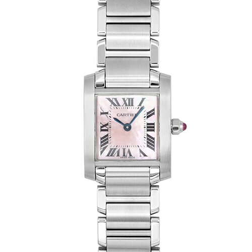 【正規品】カルティエ CARTIER タンクフランセーズ SM W51028Q3 SS 25mm×20mm ピンクシェル文字盤 【送料無料】【中古】【レディース】【腕時計】