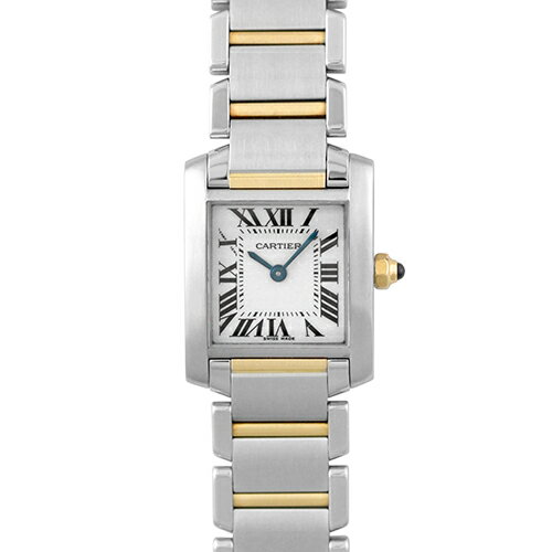 カルティエ CARTIER タンクフランセーズ SM W51007Q4 YG×SS 25mm×20mm ホワイト文字盤 【送料無料】【中古】【レディース】【腕時計】