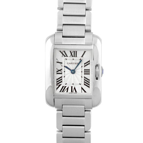 カルティエ CARTIER タンクアングレーズ SM W5310022 SS 30.2mm×22.7mm シルバー文字盤 【送料無料】【中古】【レディース】【腕時計】